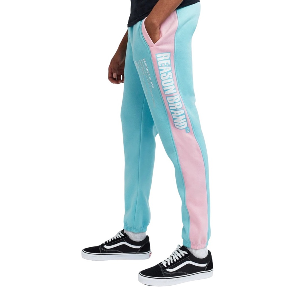 REASON BLOCKED PASTEL LOGO JOGGER
